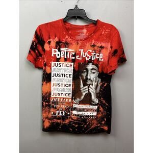 Poetic Justice T-Shirt Adult Size Small Red Tie Dye Graphic‎ A Street Romance